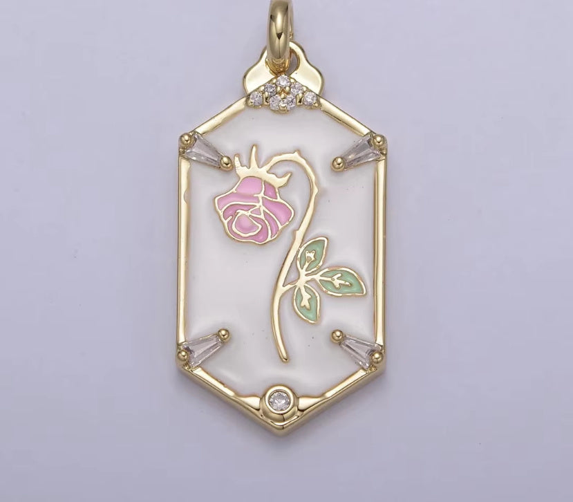 Retro Double Rose Pendant Necklace For Women