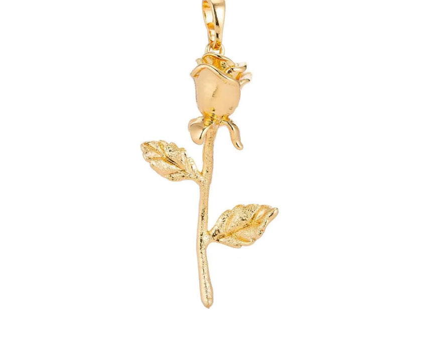 Retro Double Rose Pendant Necklace For Women